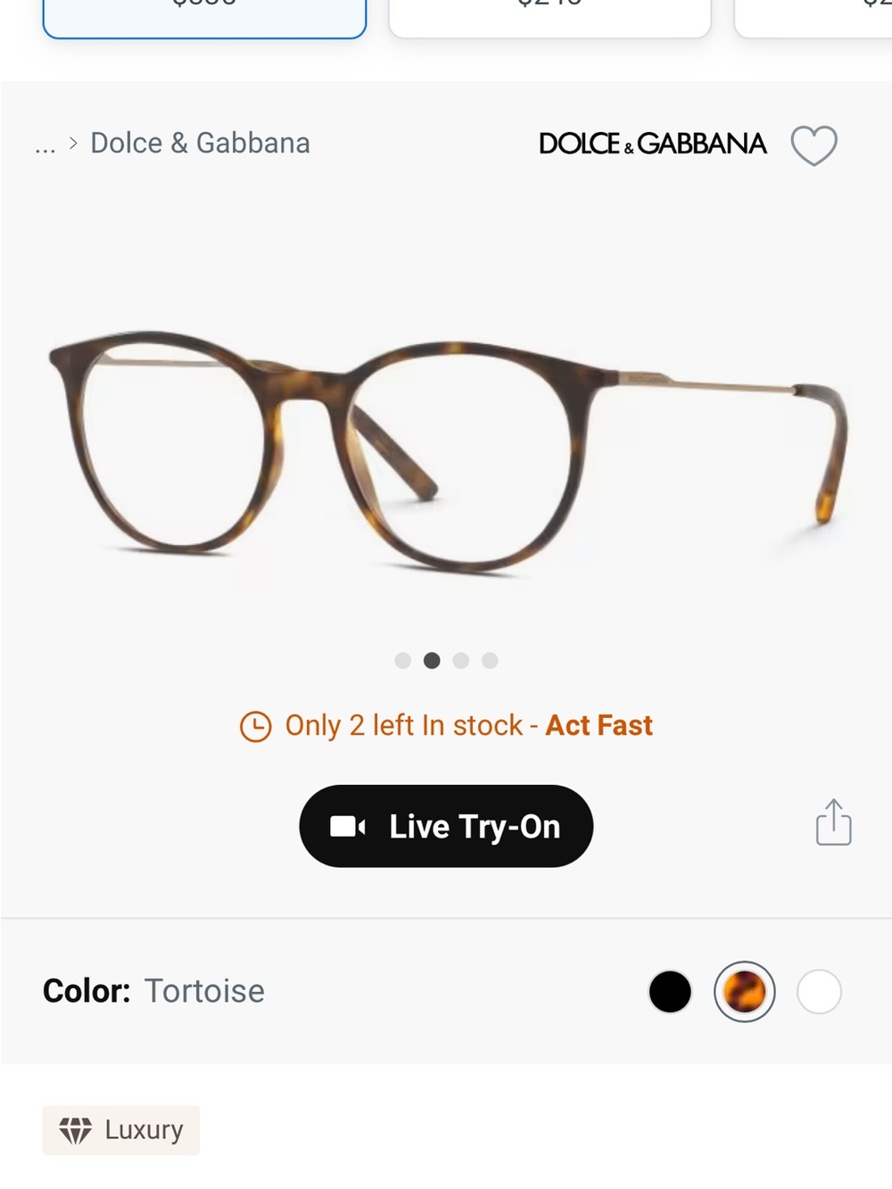 Dolce & Gabbana Tortoise Optical Glasses